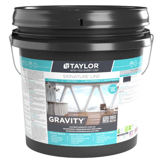 Gravity adhesive for loose lay flooring