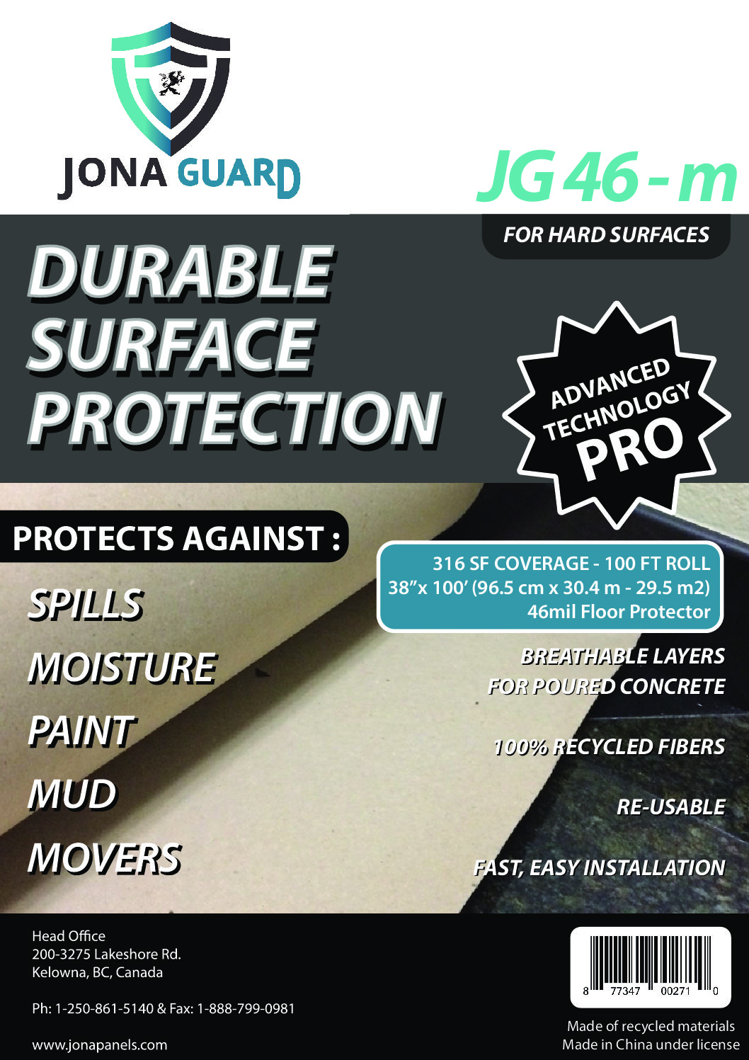 JonaGuard46mGeneralInformation Jona Panel Sales Inc. Jona Panel