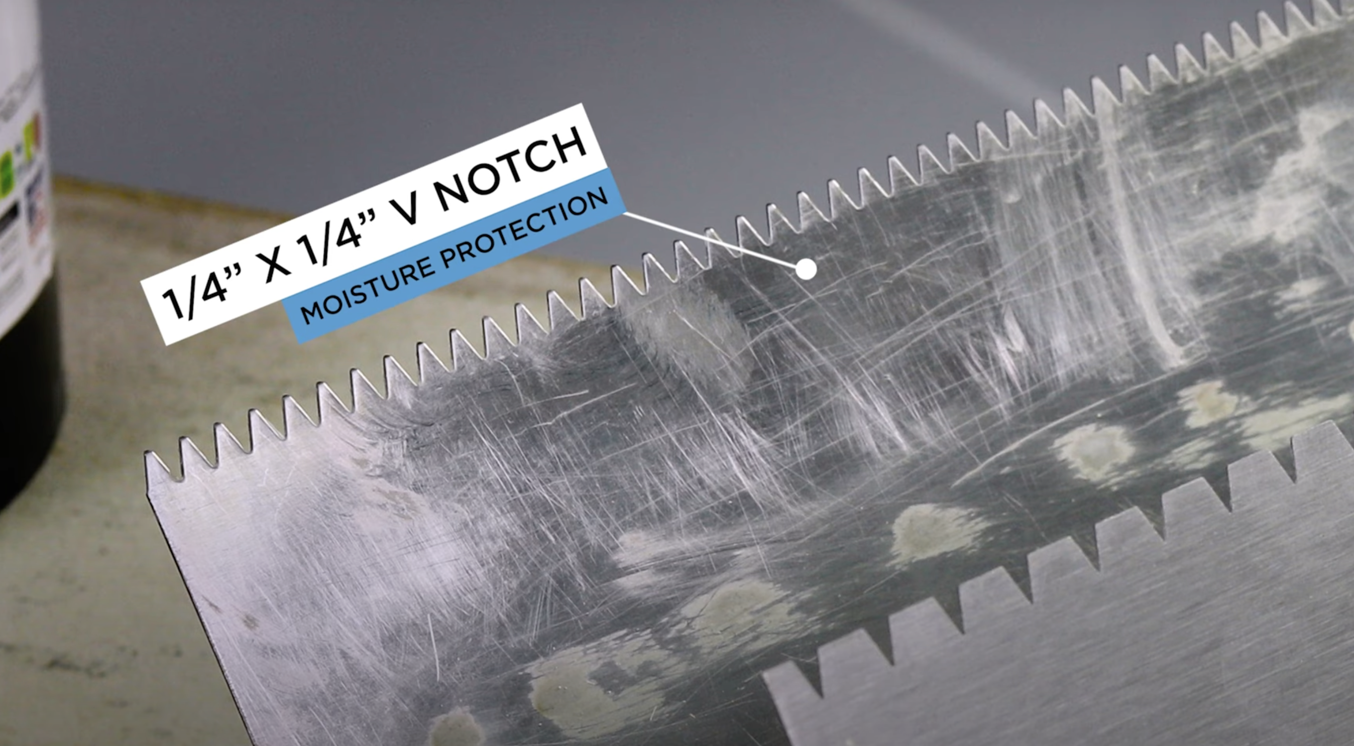 Using the right trowel during adhesive application