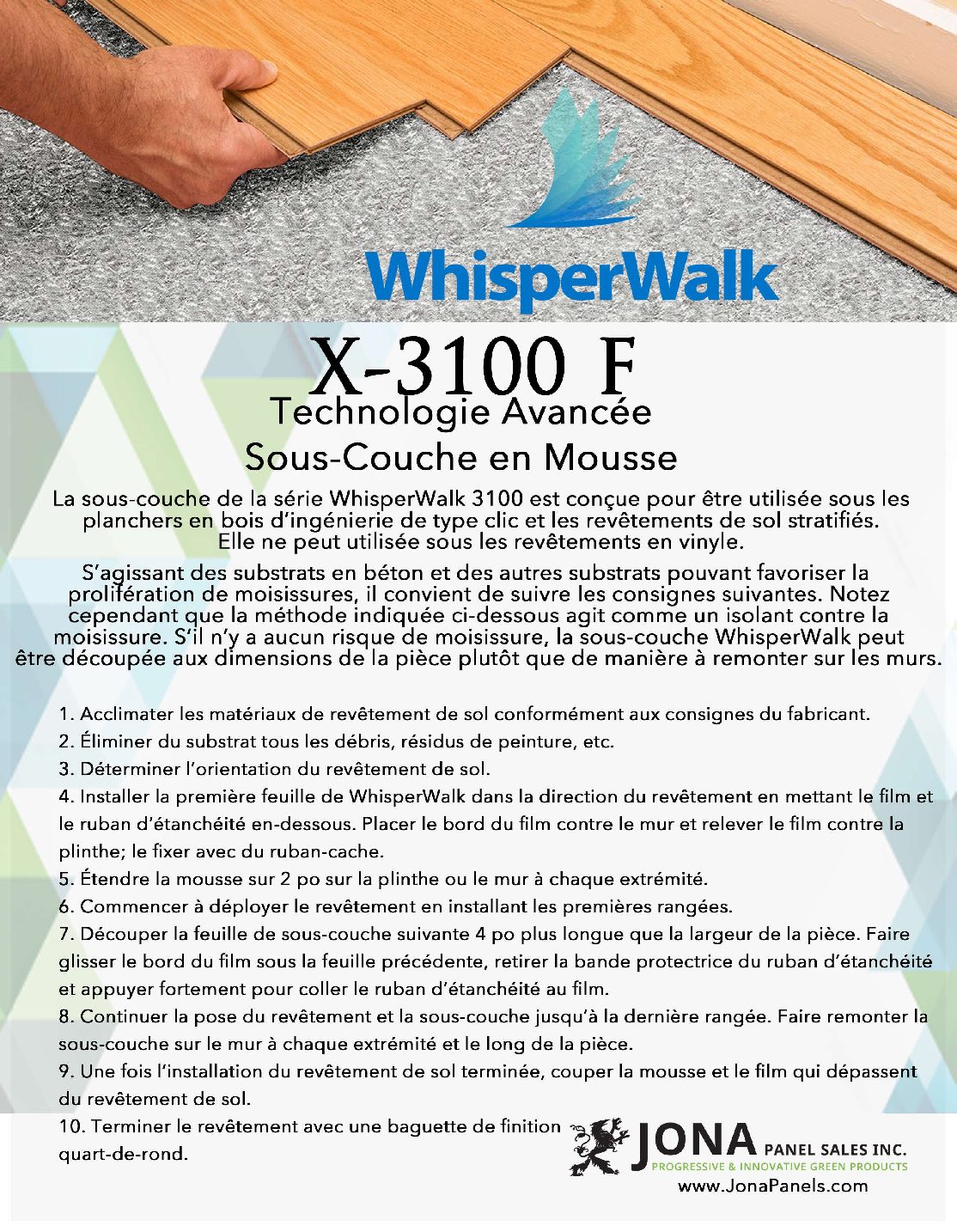 Whisper Walk Instructions French Jona Panel Sales Inc. Jona Panel